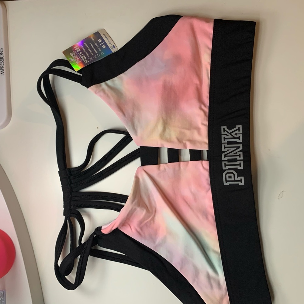 Pink Tie-Dye Sports Bra